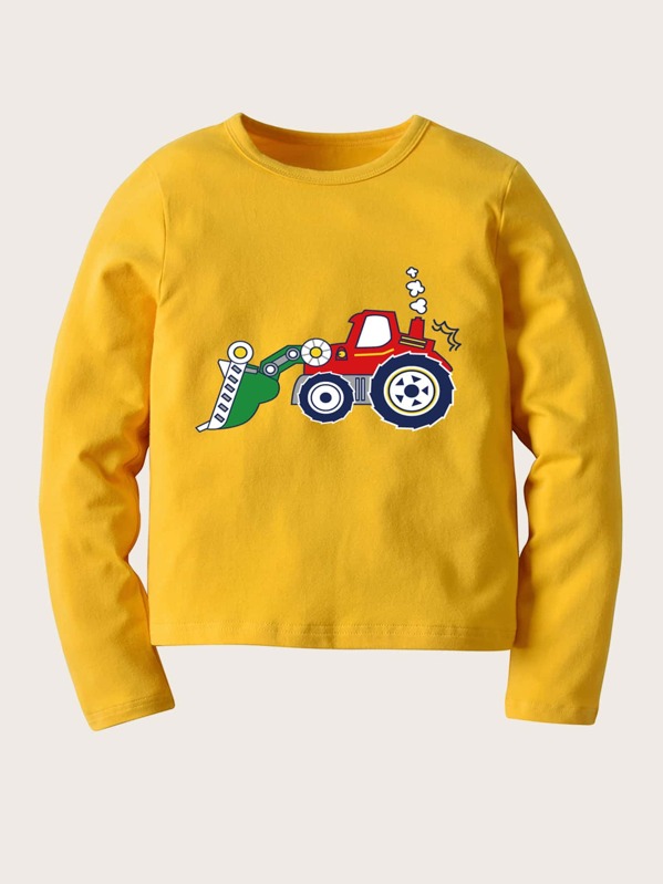 

Toddler Boys Cartoon Graphic Crew Neck Tee, Yellow