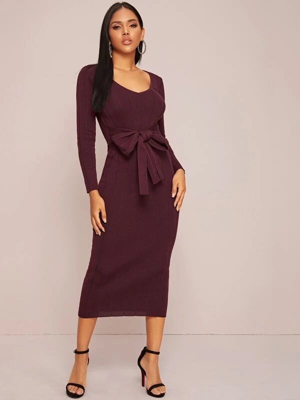tie front sweater dress