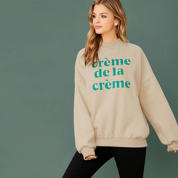 

Creme Dela Creme Graphic Pullover Sweatshirt, Khaki