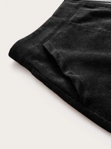 Calvaya O-ring Zip Up Corduroy Skirt