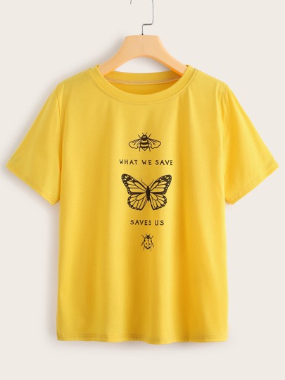 Animal & Letter Graphic Tee