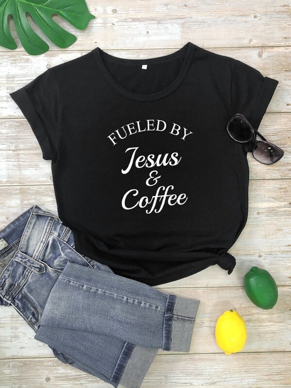 

Letter Graphic Short Sleeve Tee, Black