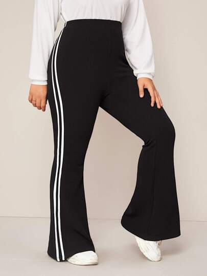 Plus Striped Side Flare Leg Joggers