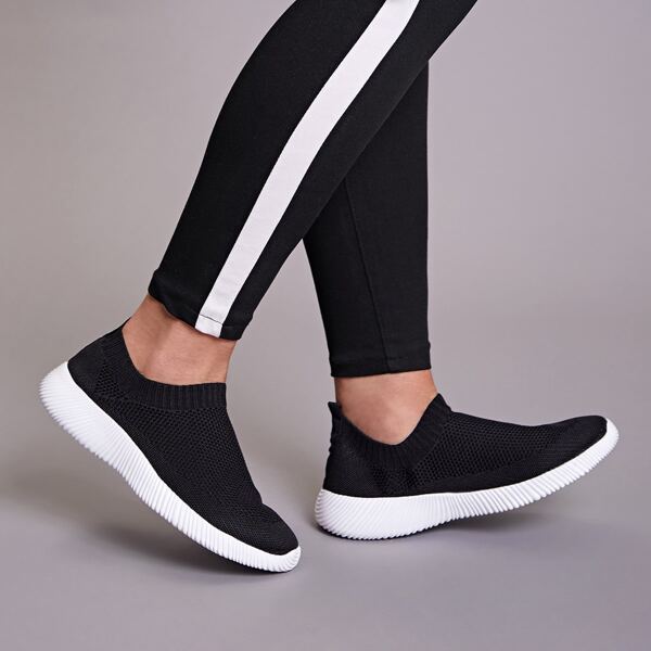 

Wide Fit Slip On Sneakers, Black