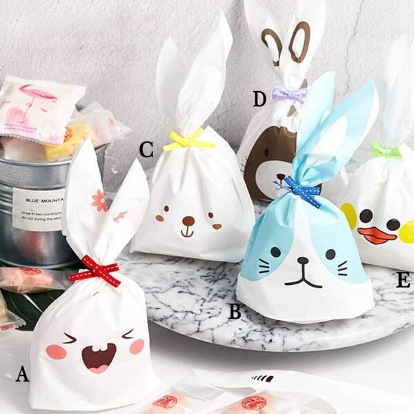 

50pcs Rabbit Ear Design Cookie Bag
