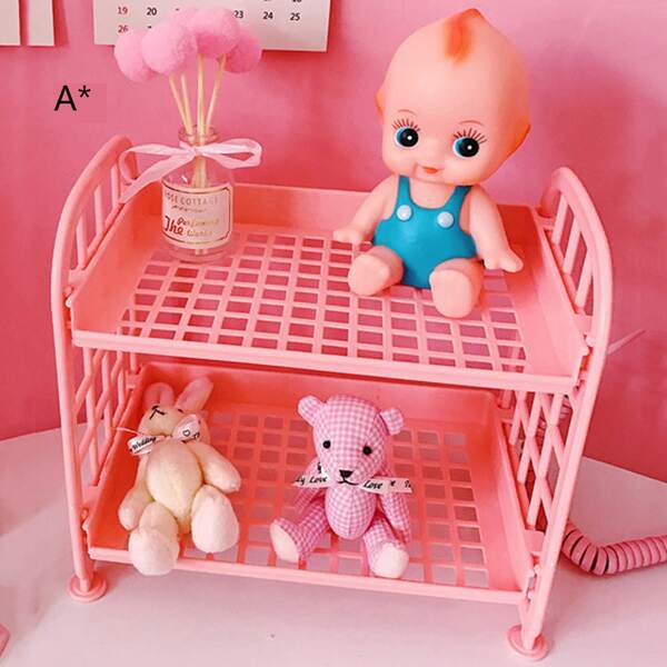 

1pc Double Layer Toy Storage Rack, Multicolor