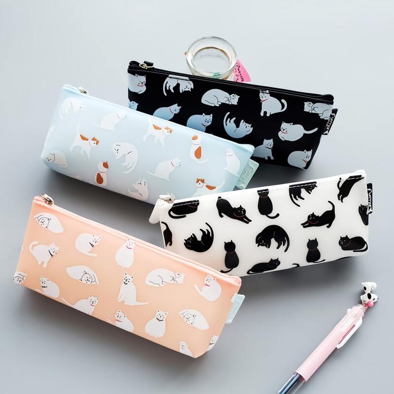 

1pc Cartoon Cat Print Pencil Case