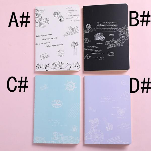 

1pack Cartoon Graffiti Print Cover Notebook