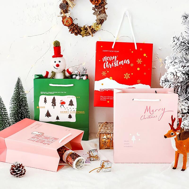 

1pc Christmas Print Gift Package Bag, Multicolor
