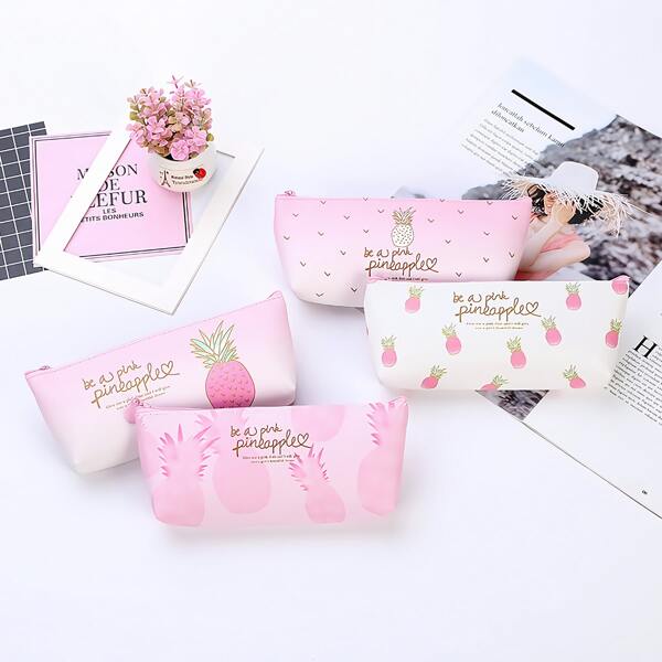

1pc Pineapple Print Pencil Bag