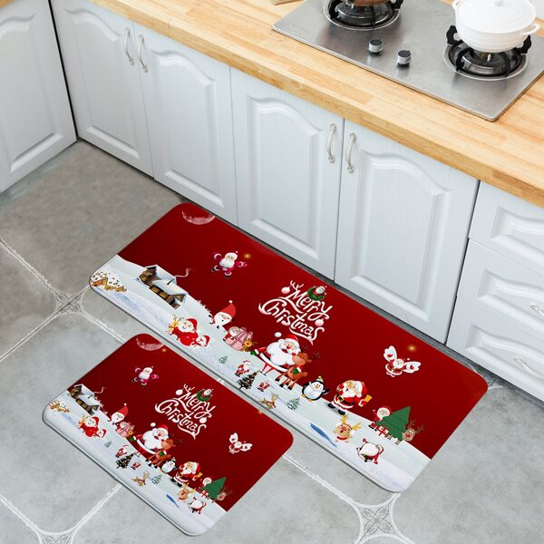 

1pc Christmas Pattern Kitchen Floor Mat, Multicolor