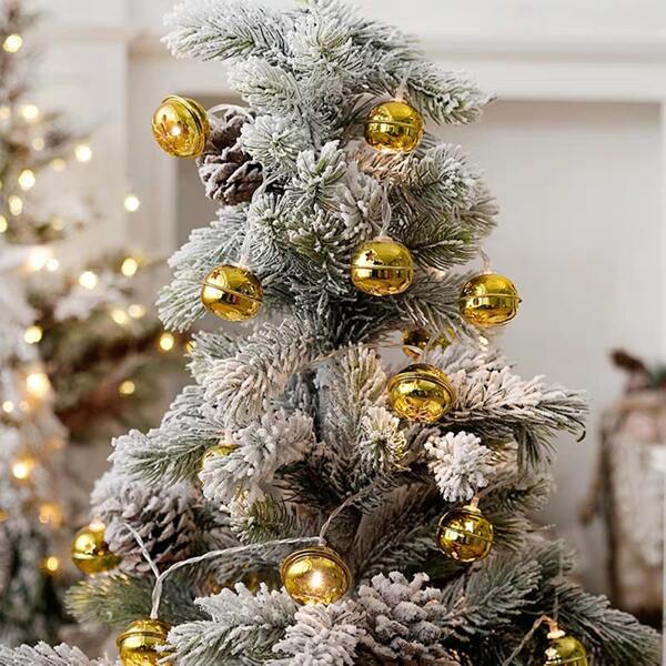 

10pcs Christmas Bell Bulb String Light, Gold