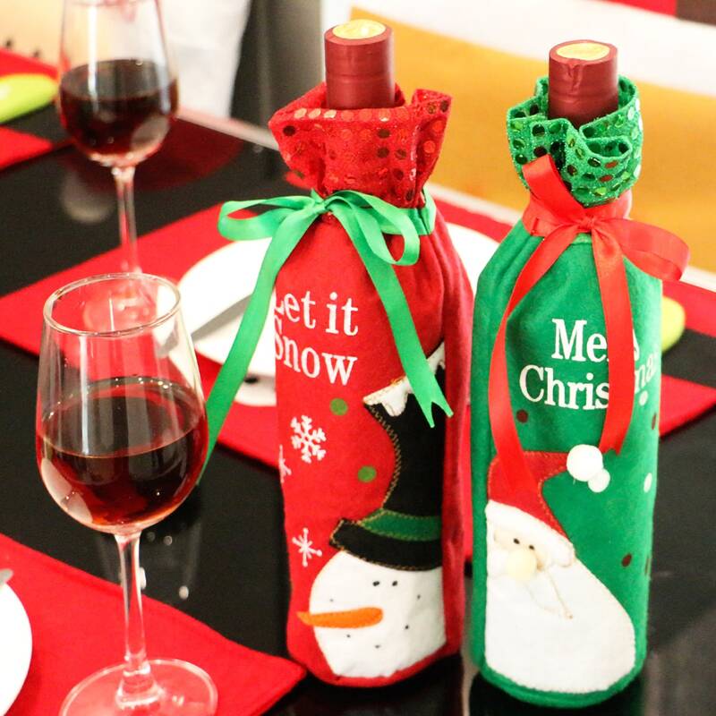 

1pc Christmas Decorative Wine Bottle Cover, Multicolor
