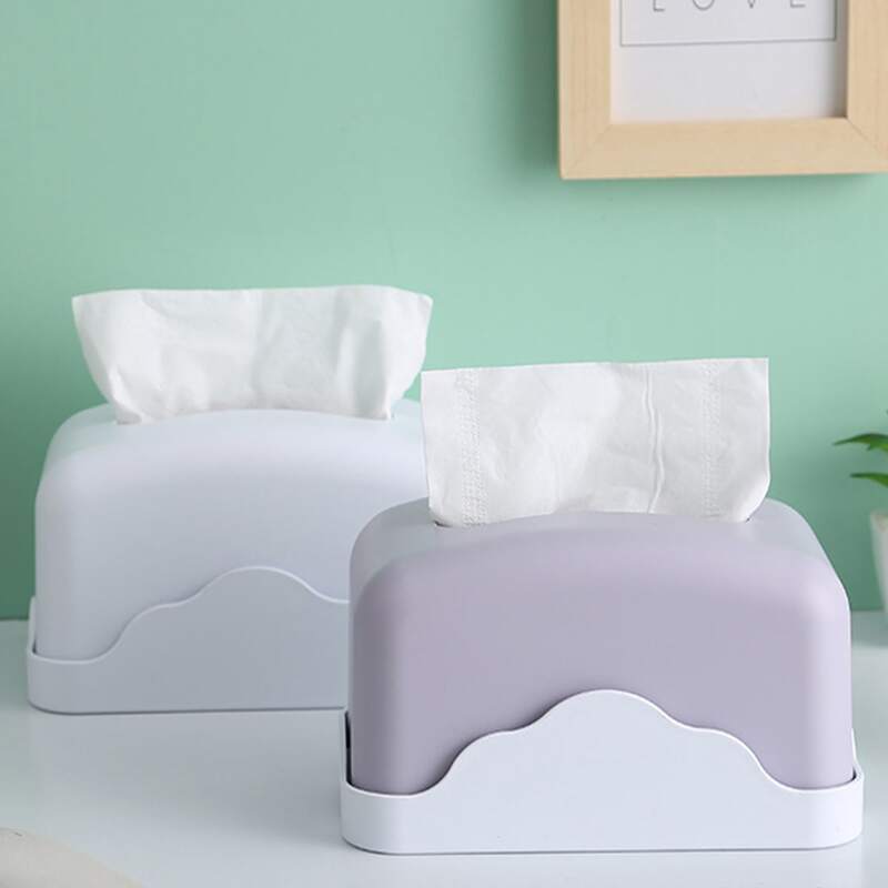 

1pc Simple Plastic Tissue Storage Box, Multicolor