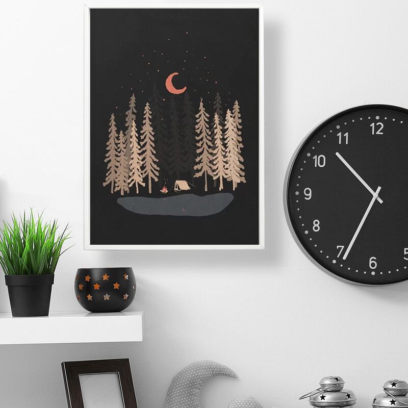

Cartoon Forest Wall Print Without Frame, Multicolor