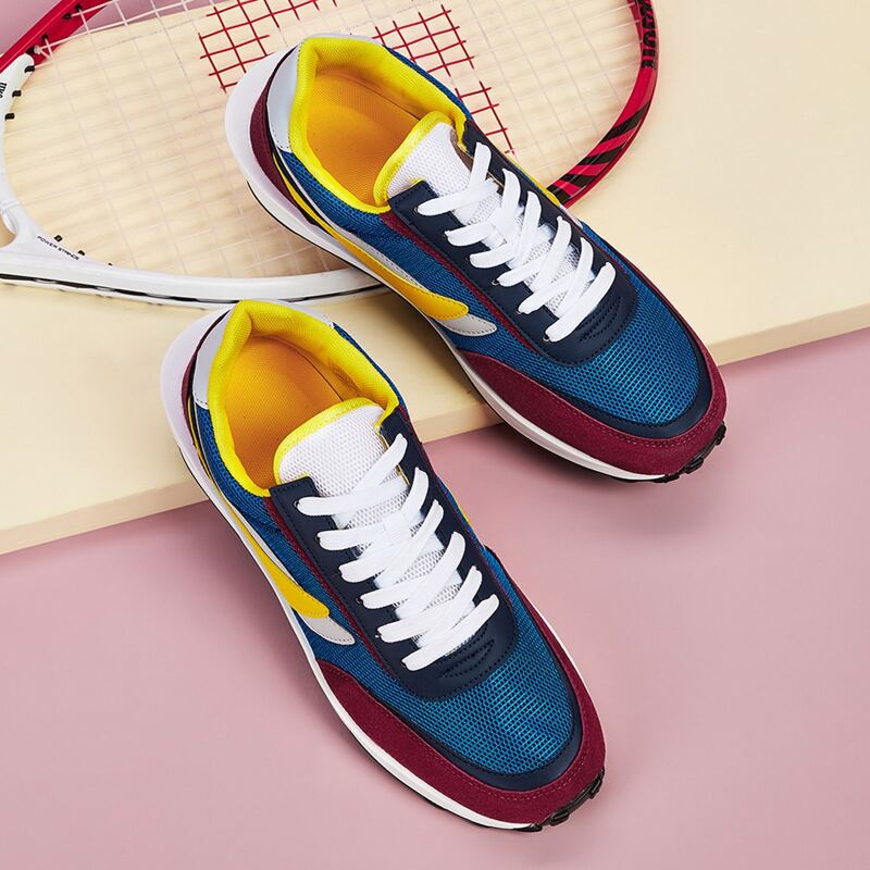 

Guys Colorblock Lace-up Mesh Panel Sneakers, Multicolor