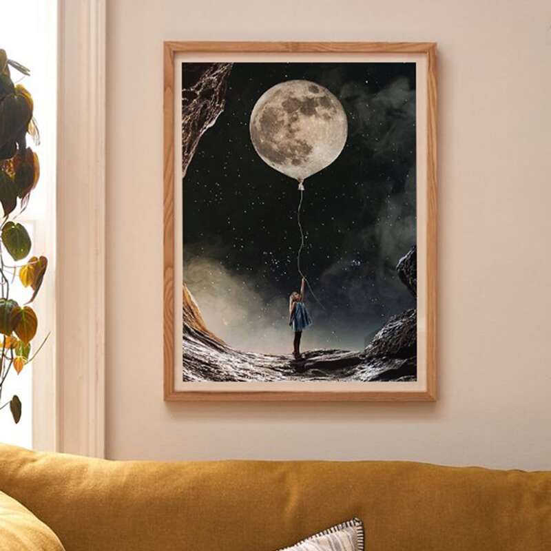 

Earth Balloon Wall Print Without Frame, Multicolor