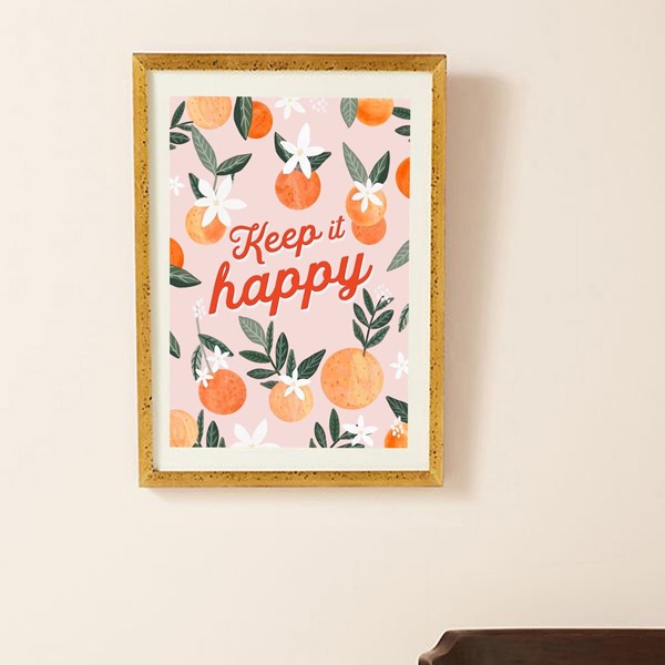 

Orange & Slogan Wall Print Without Frame