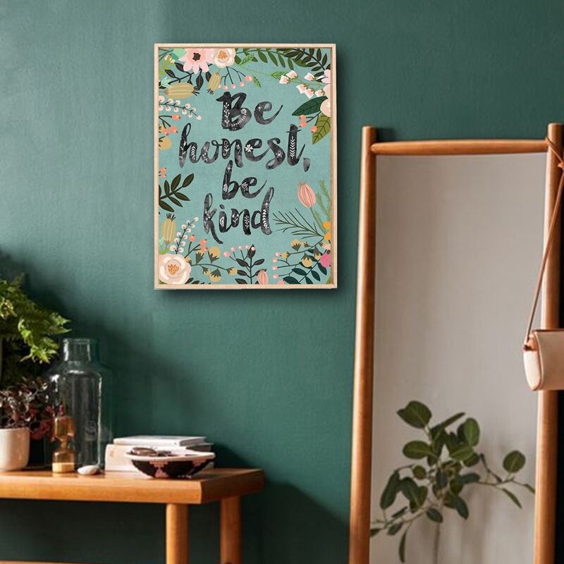 

Floral & Slogan Wall Print Without Frame