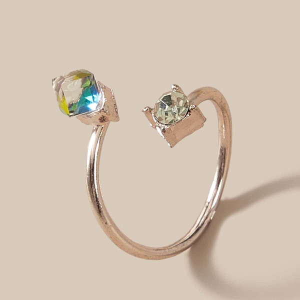 

1pc Rhinestone Engraved Ring, Multicolor