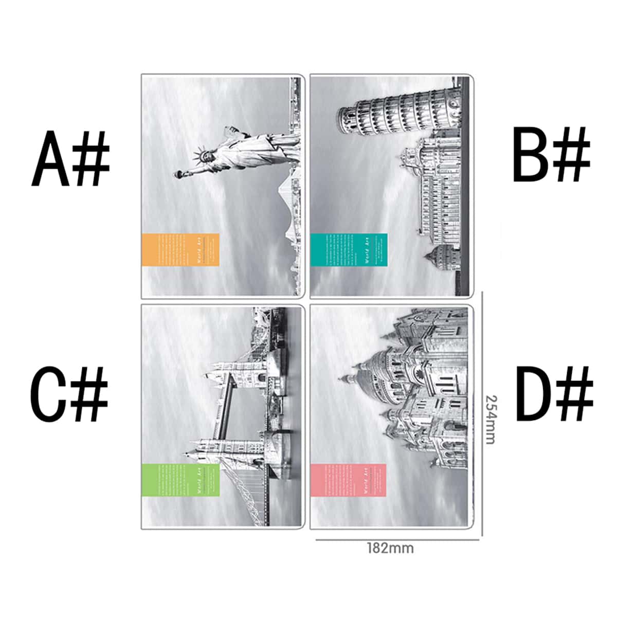 

1pc Famous Building Cover Notebook