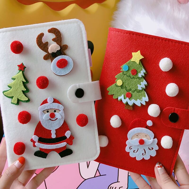 

1pc Christmas Felt Decor Cover Notebook
