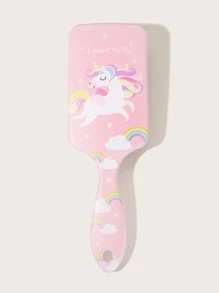 1 件大方形独角兽图案靠垫发刷塑料顺发器，轻松滑过缠结，塑料顺发器，吹干和拉直，头发靠垫刷，适合所有发质梳子、发刷、发刷、刷子、梳子、光滑后刷、发刷、边缘刷、刷头发、发梳、发刷套装、梳头发、迷你发刷、顺发刷、发刷、头发、配饰、美发产品、美发工具、美发用品、护发、卷发刷、理发师、理发配件、美发设备 - 粉色 - 查看 3