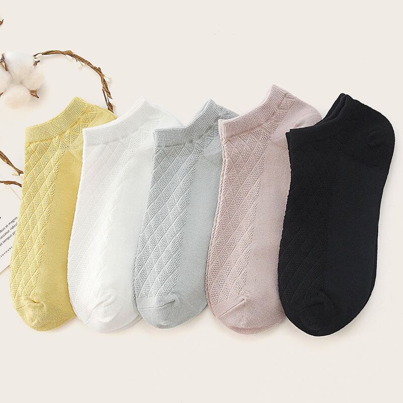 

5pairs Simple Ankle Socks, Multicolor