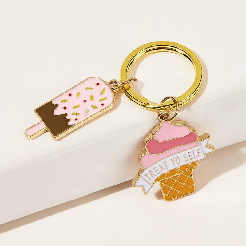 

Ice Cream Shaped Keychain, Multicolor