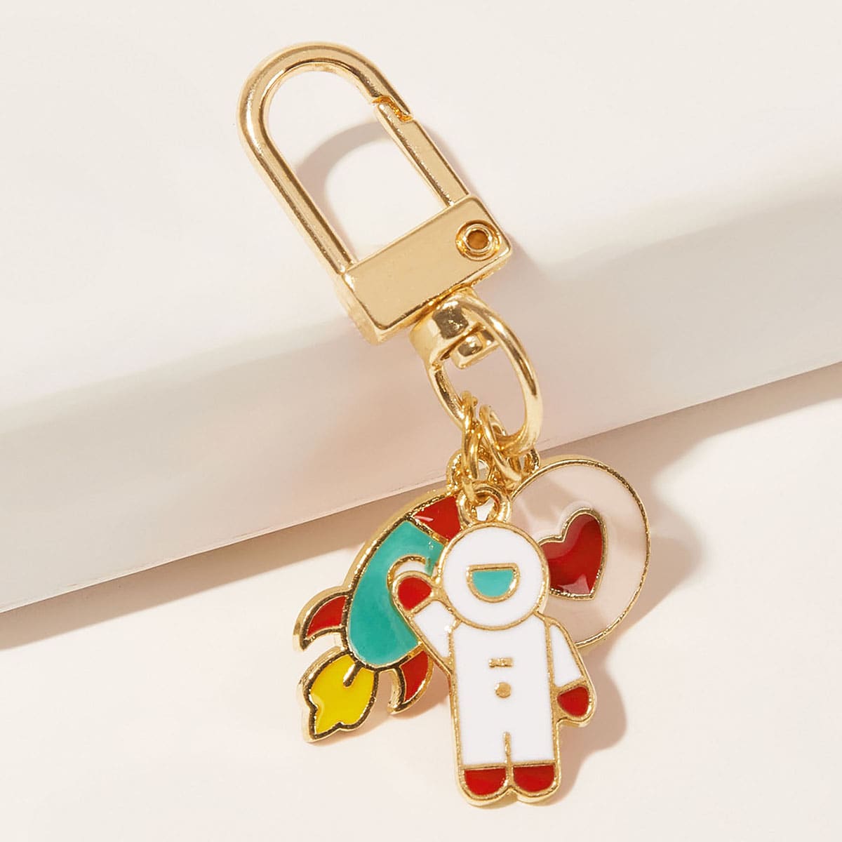 

1pc Astronaut & Rocket Keychain, Multicolor