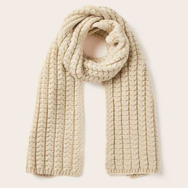 

Toddler Kids Knitted Scarf, Beige