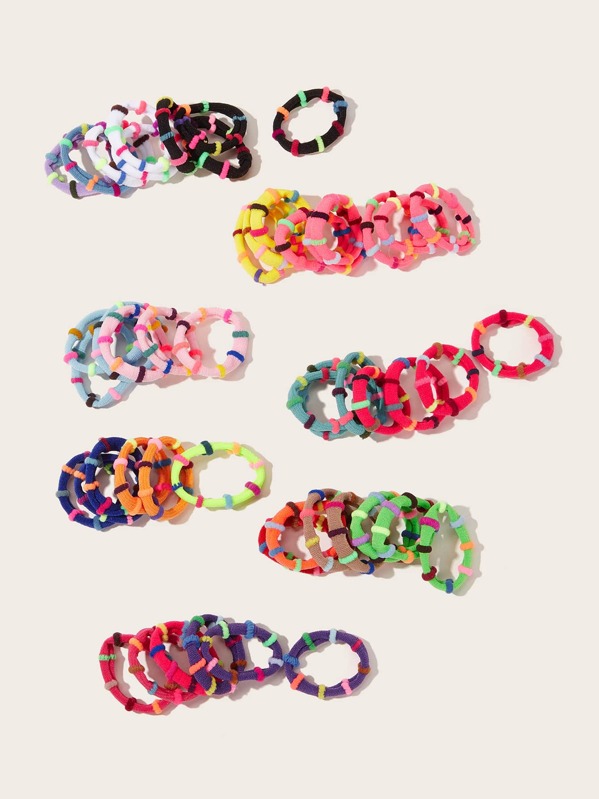 

50pcs Toddler Girls Random Color Hair Ties, Multicolor