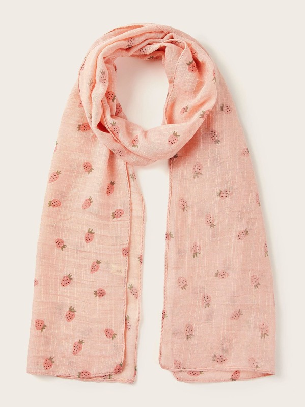 

Toddler Girls Fruit Pattern Scarf, Pink