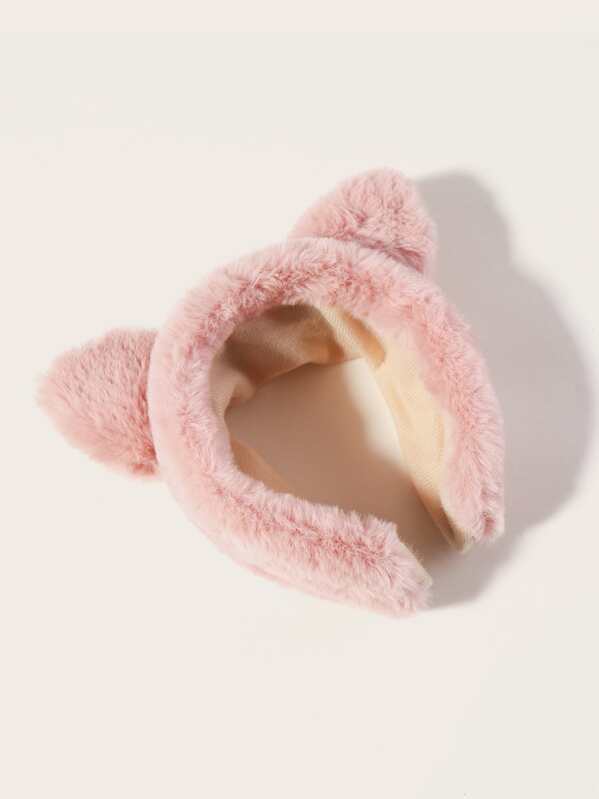 

Fluffy Cat Ear Hair Hoop, Pink