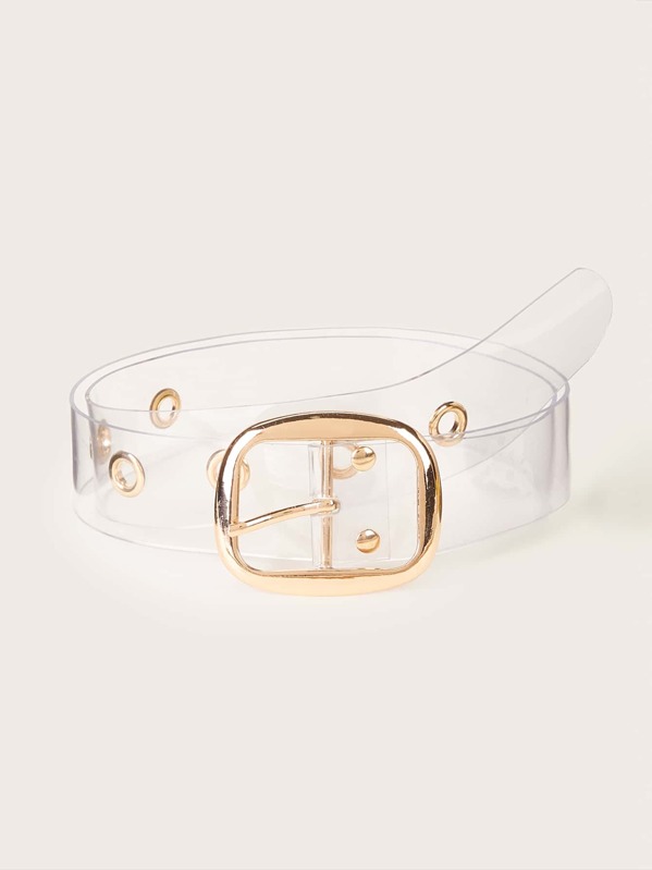

Metal Buckle Transparent Belt