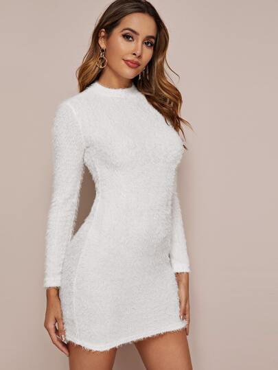 fluffy sweater dress