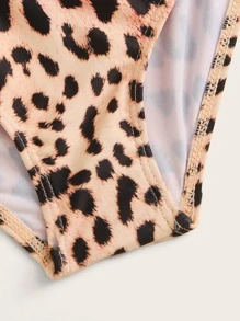 Toddler Girls Leopard Bow Front Bikini Set - Multicolor - View 3