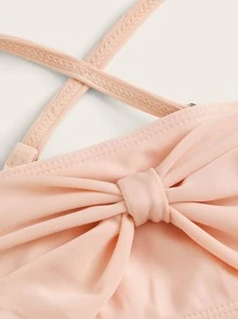 Toddler Girls Leopard Bow Front Bikini Set - Multicolor - View 5