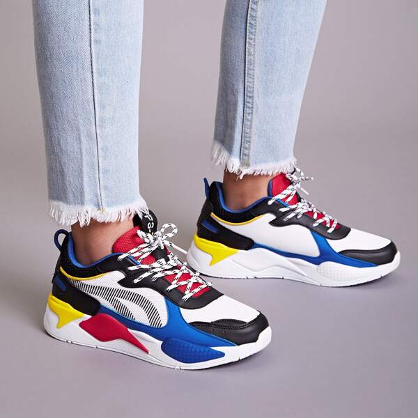 

Color Block Lace-up Front Sneakers, Multicolor