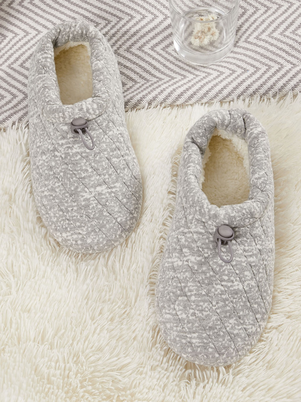 

Faux Fur Lined Wide Fit Slippers, Grey