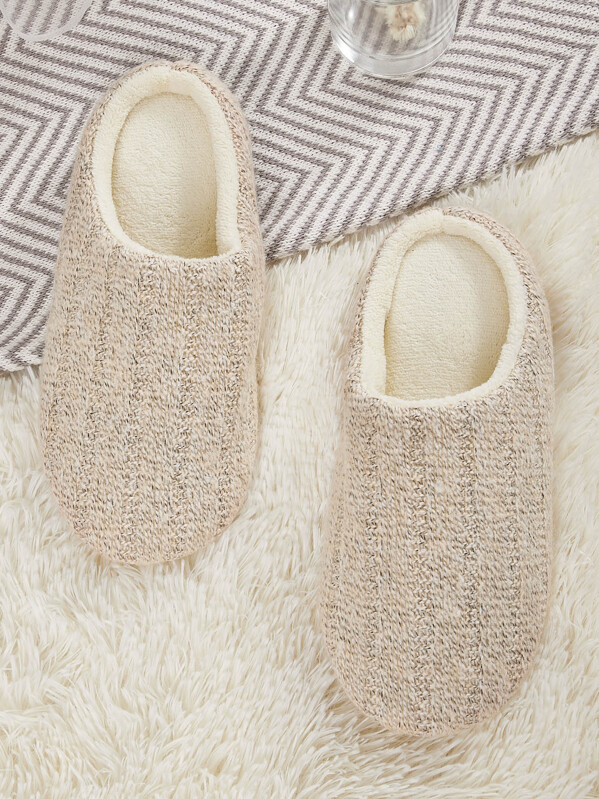 

Wide Fit Fuzzy Slippers, Khaki