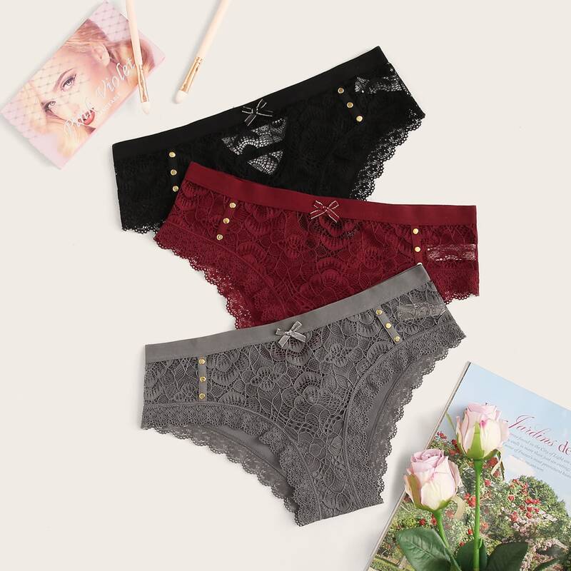 

3pack Floral Lace Panty Set, Multicolor