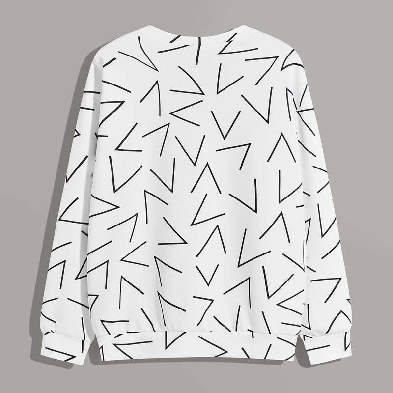 

Guys Geo Print Sweatshirt, White