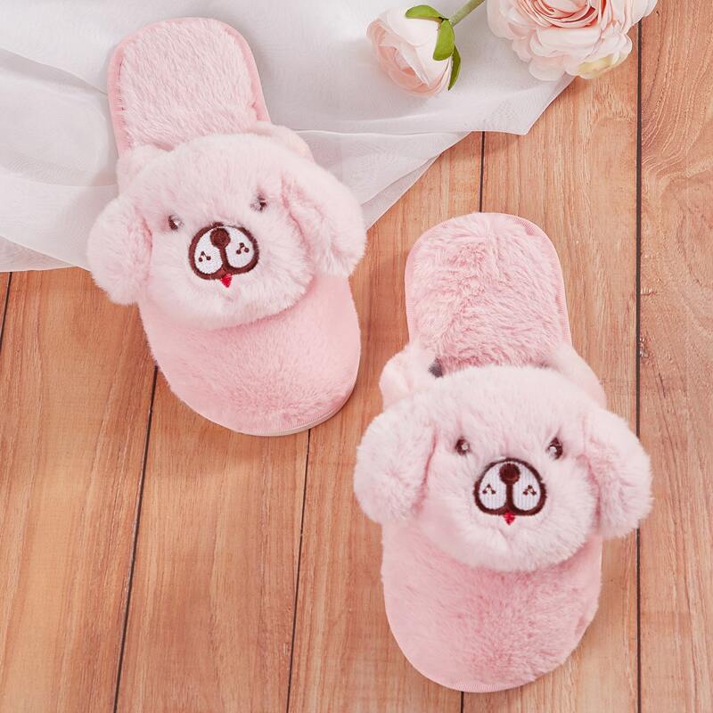 

Dog Decor Fluffy Slippers, Pink