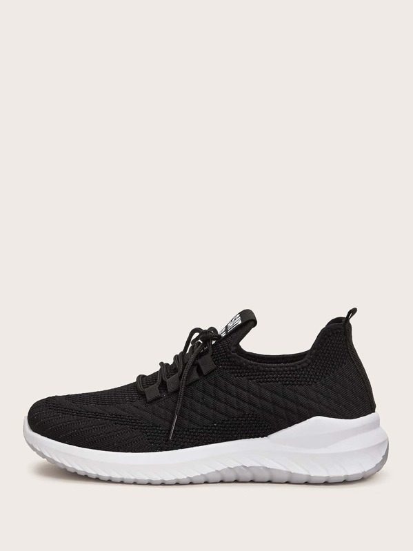 

Men Lace-up Front Wide Fit Sneakers, Black