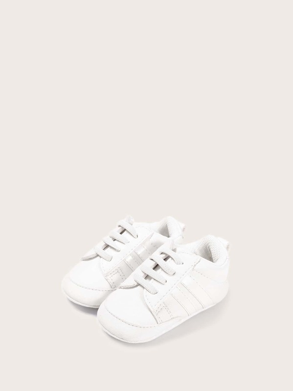 

Baby Girl Slip On Lace-up Decor Sneakers, White