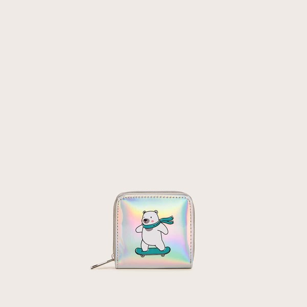 

Bear Graphic Holographic Purse, Multicolor