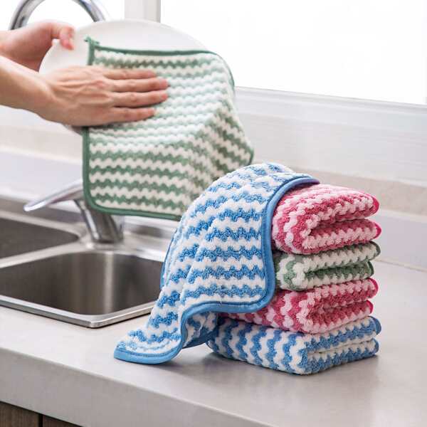 1pc Random Chevron Pattern Cleaning Rag
