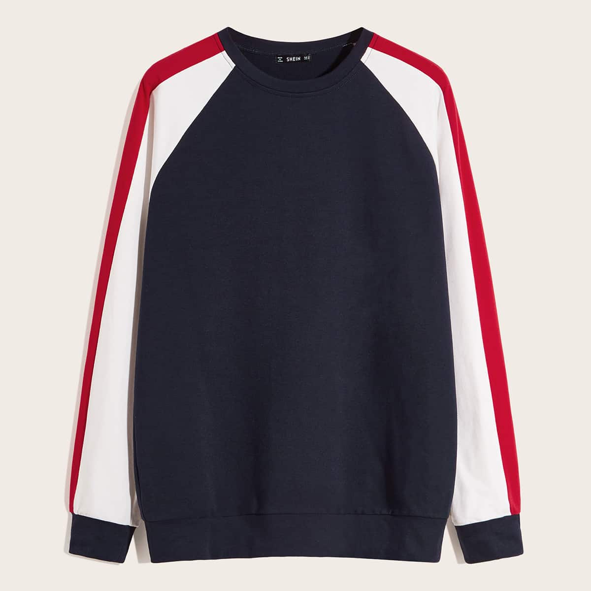 

Guys Raglan Sleeve Colorblock Pullover, Navy