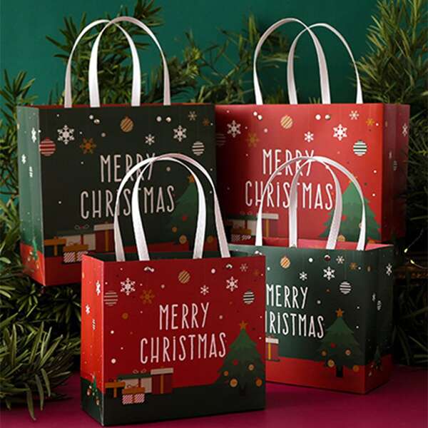 

2pcs Christmas Gift Package Bag, Multicolor